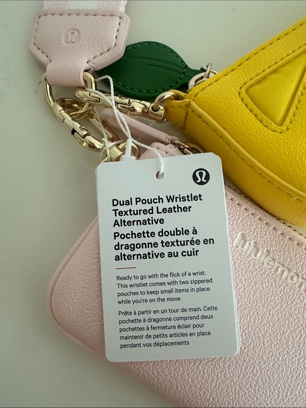 lululemon athletica Pink Card Pouch with Yellow Citrus Coin Purse and Pink Strap - Picture 2 of 7